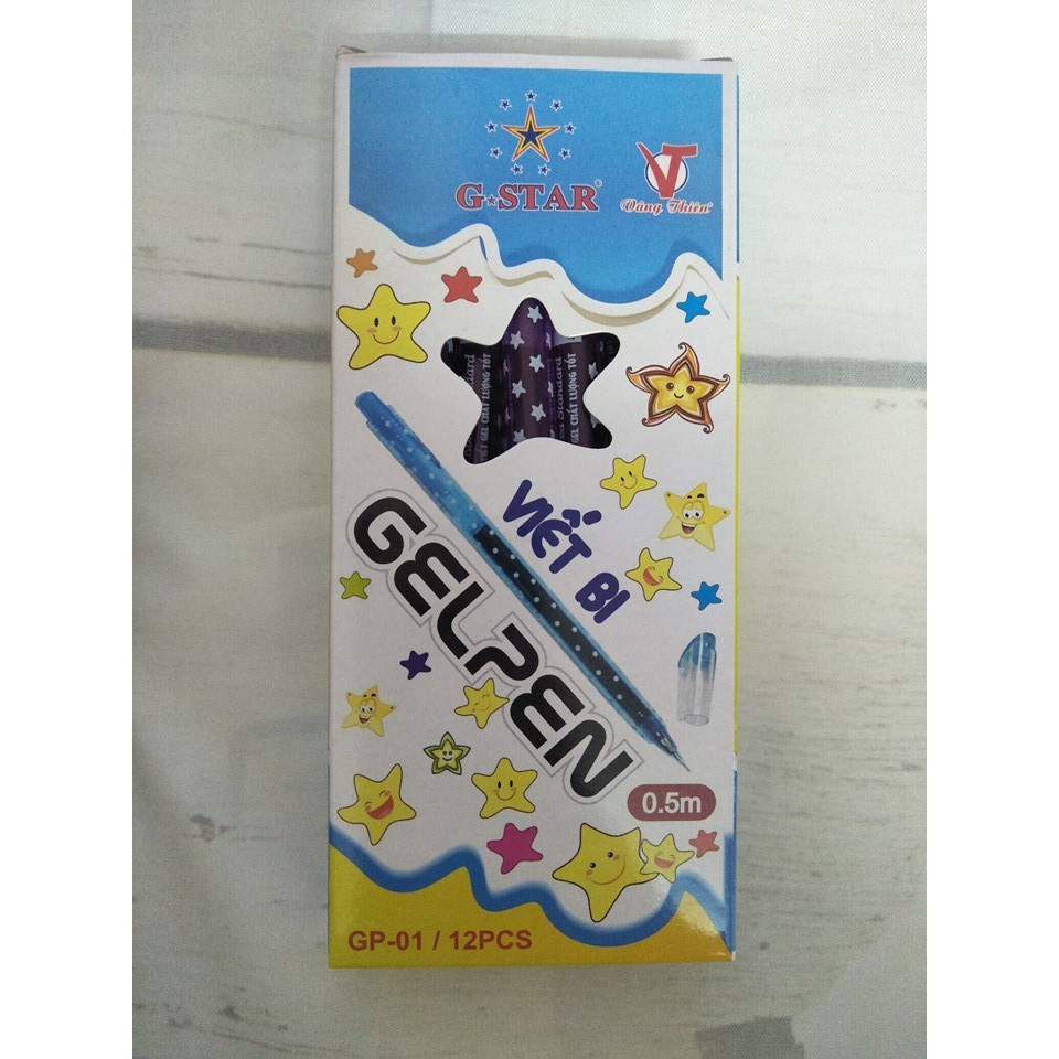 Hộp bút 12 cây-bút gel tím