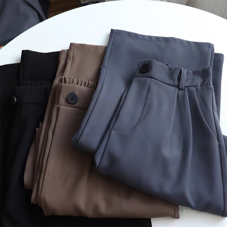 Quần Baggy Lưng Chun Phía Sau Ống Khóa Kéo Chân Cho Nữ Hàng VNXK