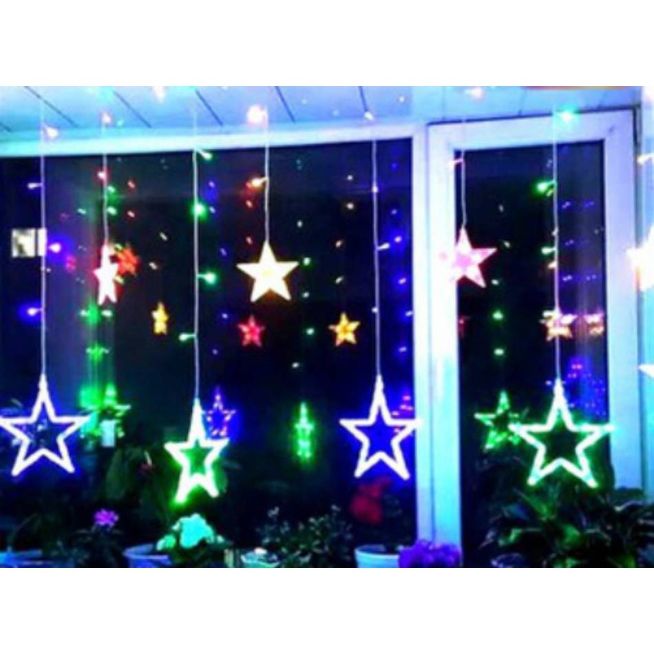 [GIAO HỎA TỐC 1H] Bộ Dây Đèn Led Trang Trí Kiểu Dáng 10 Ngôi Sao Lớn Nhỏ Trang Trí Noel, Lễ , Tết , Party