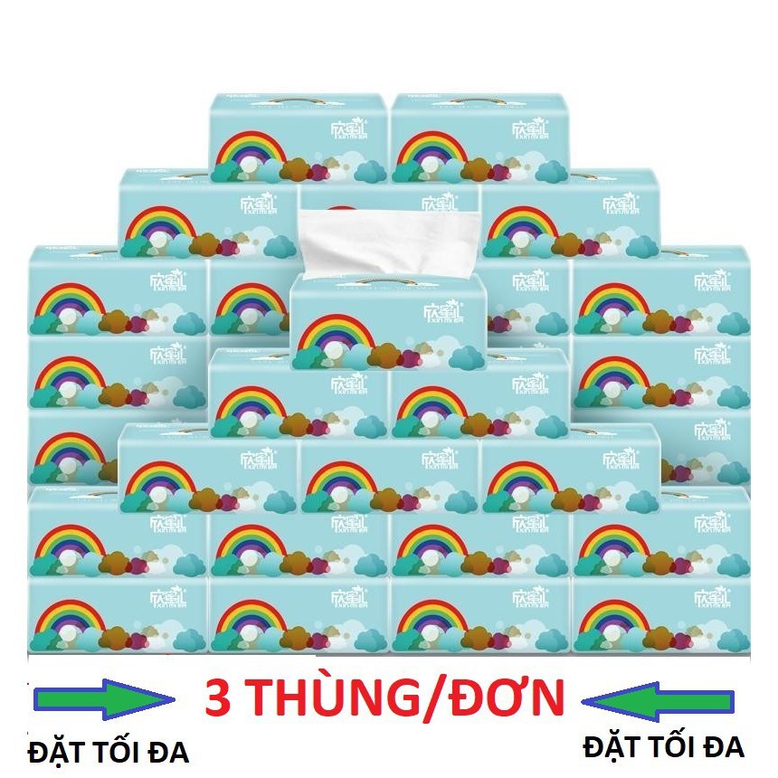 GÓI GIẤY LAU MIỆNG XIN MIER HAY GIẤY ĂN CẦU VỒNG 1 THÙNG TO
