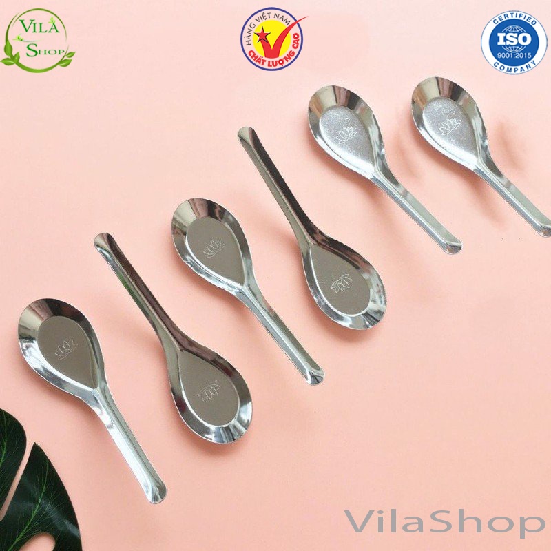 Thìa Inox, Muỗng Ăn Phở Inox Cán Trơn Dài 15.3 cm Chính Hãng Việt Nhật Sản Xuất Trong Nước