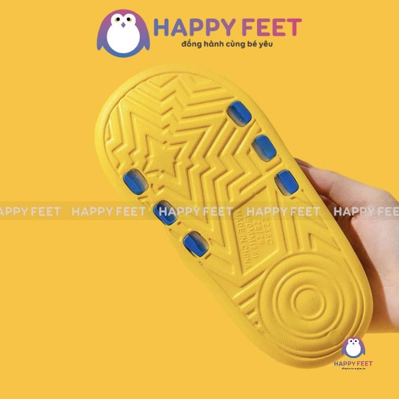 Dép siêu nhân trẻ em Happy feet, lê đế mềm chống trơn trượt chịu nước cho bé trai 3-10 tuổi- No2235