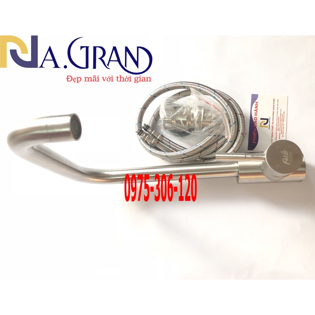 [SALE SỐC] Vòi Rửa Chén Bát Nóng Lạnh INOX 304 N4001 Fotar Quay 360 độ dùng được 2 hộc chậu và 2 dây nóng lạnh VÒI SỐ 7