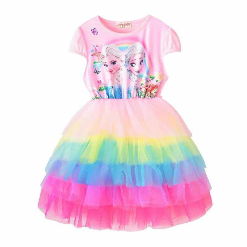 Váy Elsa cầu vồng dễ thương 12-28kg