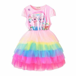 Váy Elsa cầu vồng dễ thương  12-28kg