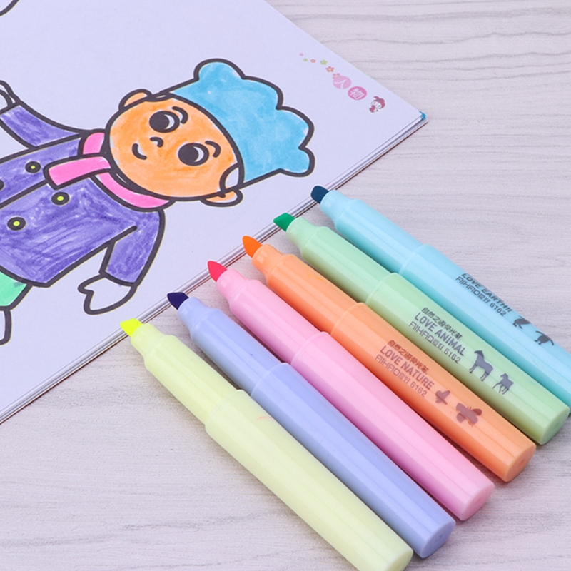 Set 6 Bút Dạ Quang Màu Sắc Xinh Xắn