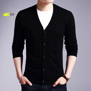 Áo khoác cardigan len nam cổ v cài khuy phong cách tây âu MFK028