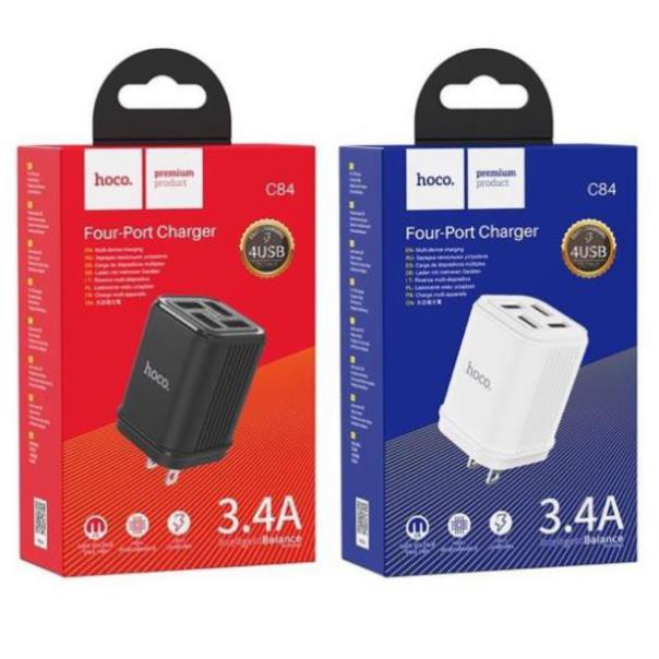 Củ sạc hoco C84 có 4 cổng USB nguồn max 3.5A sạc nhanh và bền đẹp