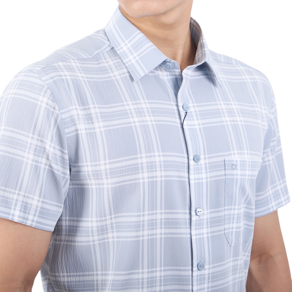Áo sơ mi ngắn tay Nam Owen Bạc hà Body Fit Ghi trắng - BA220055NT