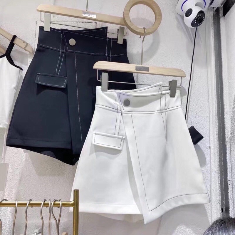 Quần giả váy cạp chéo viền chỉ nổi uzzalang