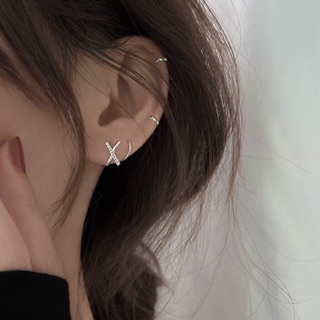 (TRỢ GIÁ GỐC) Khuyên tai kẹp vành hình chữ X phong cách hàn quốc mới cực xinh