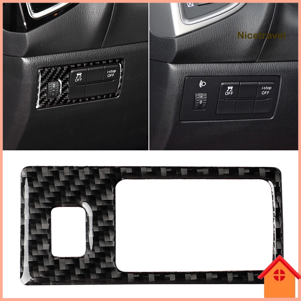 Miếng Dán Trang Trí Công Tắc Đèn Trái Cho Xe Hơi Mazda 3 Axela
