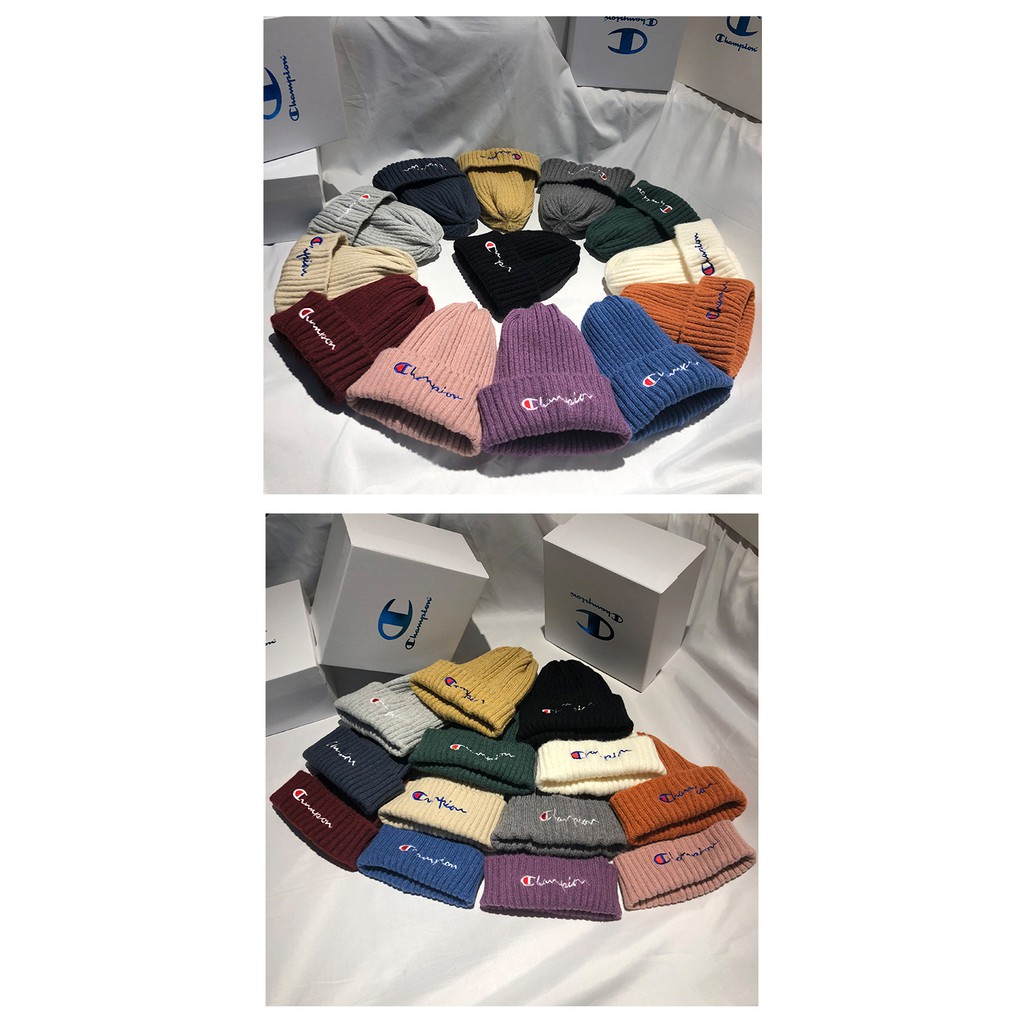Mũ Len Dày Dặn Thêu Chữ champion Phong Cách Đường Phố Thu Đông Cho Nam Và Nữ