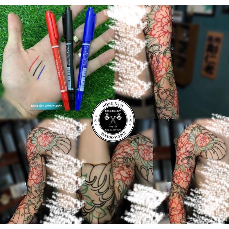 Bút vẽ định hình lên da lau không trôi màu đen hàng có sẵn