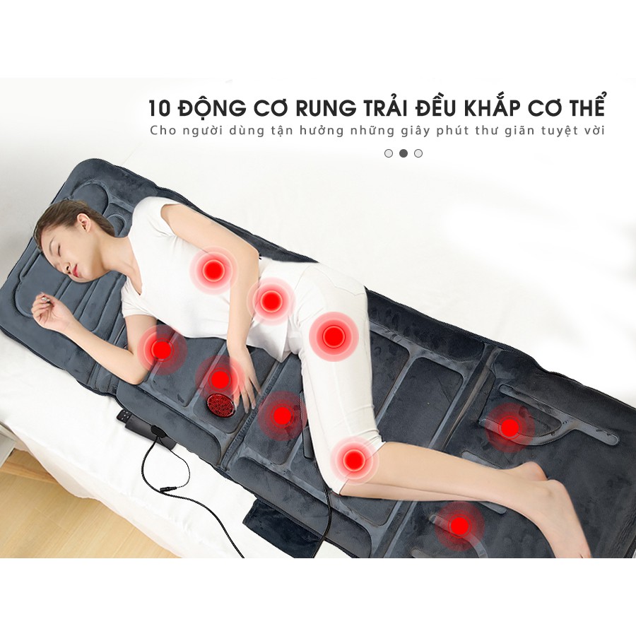 Nệm Massage Toàn Thân nhiệt và hồng ngoại OKACHI JP-M799