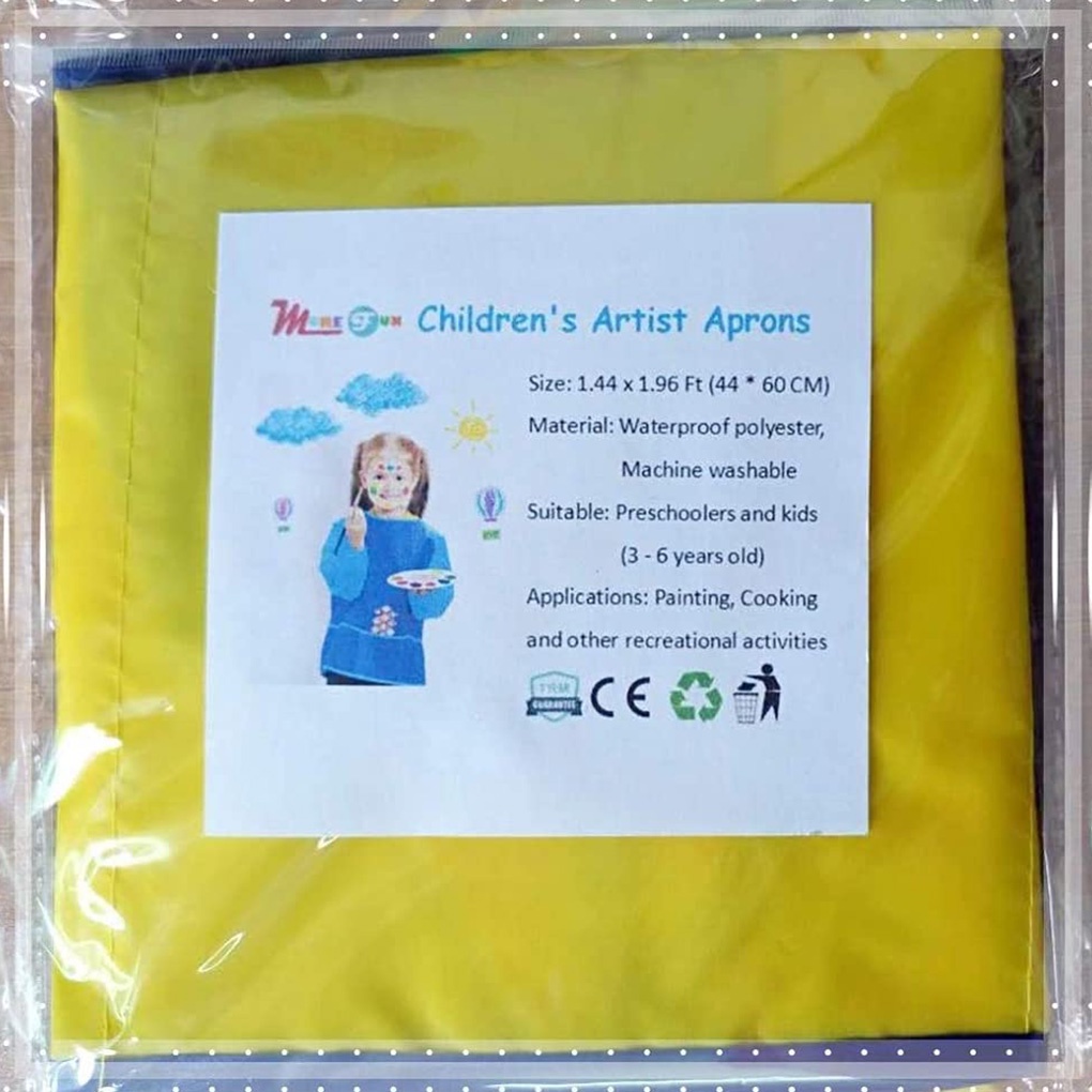 [CHOO] Children Long Sleeve Waterproof Apron Kid Art Craft Painting Cook Feeding Smock