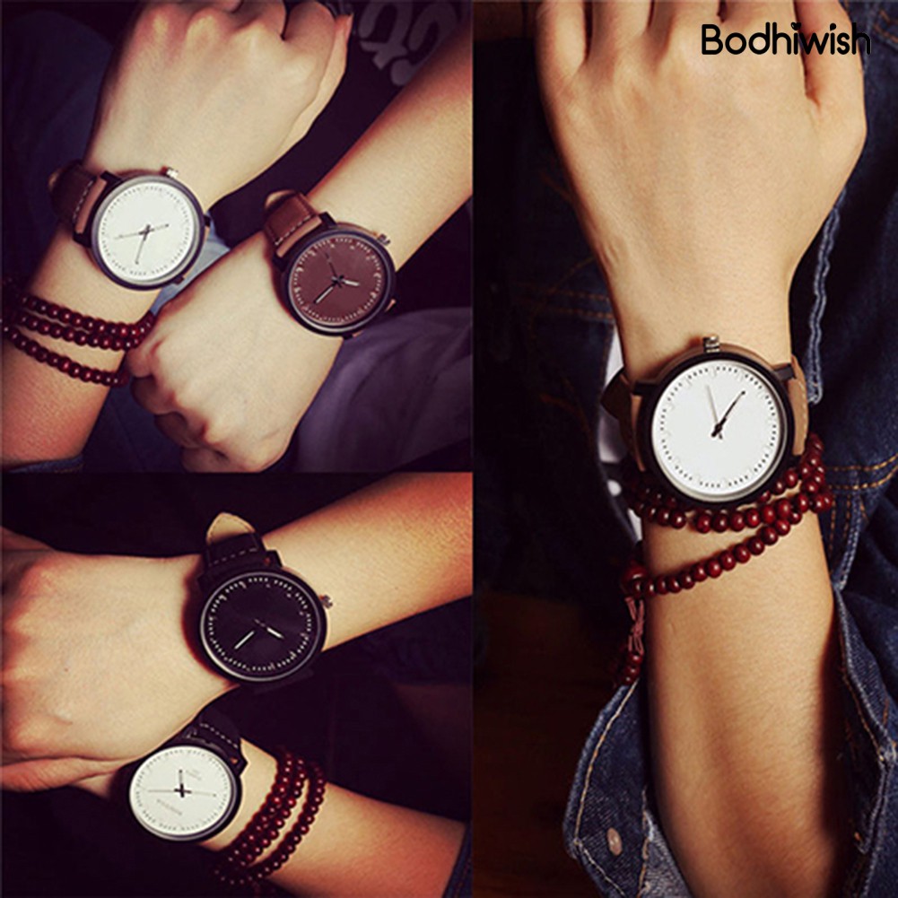Đồng Hồ Đeo Tay Dây Giả Da Thời Trang Cho Nam Nữ
