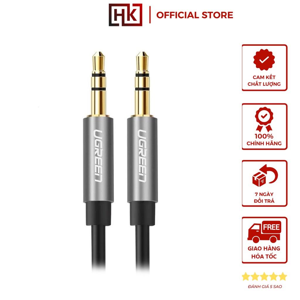 Dây Audio 3.5mm dẹt, mạ vàng 1 đầu vuông 90 độ UGREEN AV119 - Hàng chính hãng