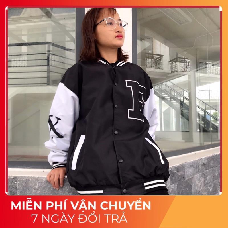 Áo khoác dù bomber nam nữ in hình chữ F áo gió 2 lớp Fom rộng unisex oversize đến 70kg chất vải mero sịn mềm mịn TA 9988