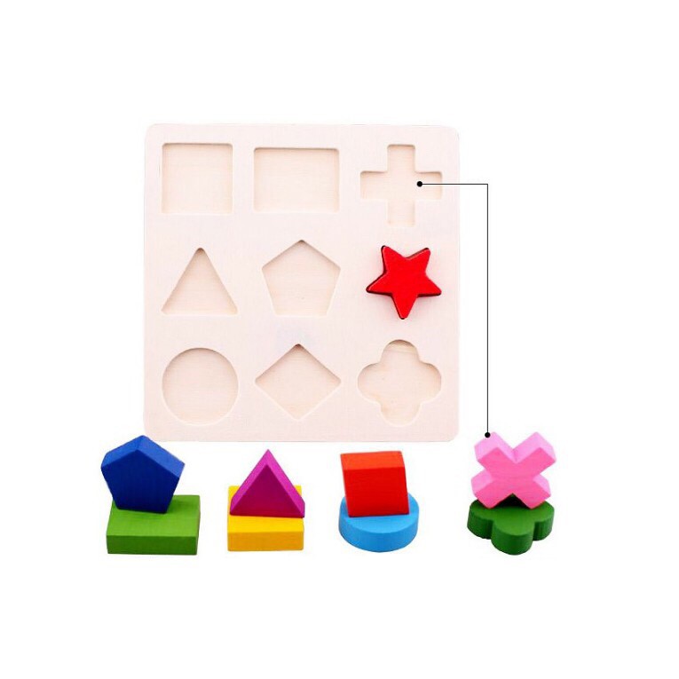 Đồ chơi gỗ giáo cụ Montessori combo 3 bảng lắp ghép hình khôi