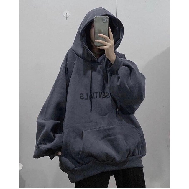 Áo hoodie nỉ chữ ESSEN đủ màu from thụng Unisex,Áo nỉ hoodie Nam/Nữ dáng rộng thể thao
