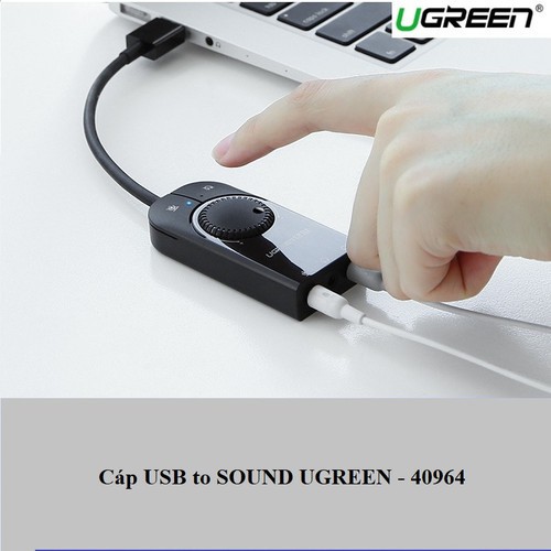 Cáp USB Sound Ugreen 40964 Chuẩn 3.5mm Loa và Mic có Volume Control - Hàng Chính Hãng