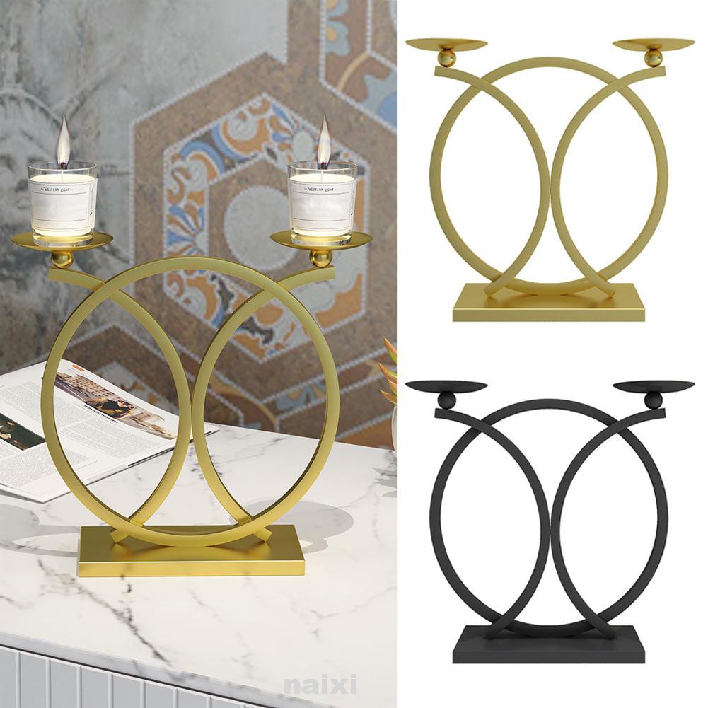 Round Living Room Bedroom Nordic Home Decor Metal Wedding Party Dinner Table Free Standing Modern Simple Candle Holder