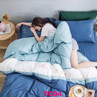 Chăn ga gối Tici Cotton Hè set 4 món full 9 màu hàng đẹp Loại 1