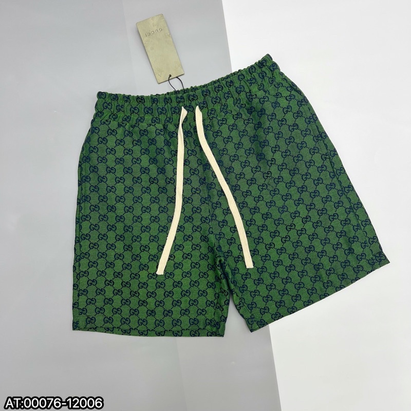 Quần Short Gucci logo Thêu màu xanh lá cực chất