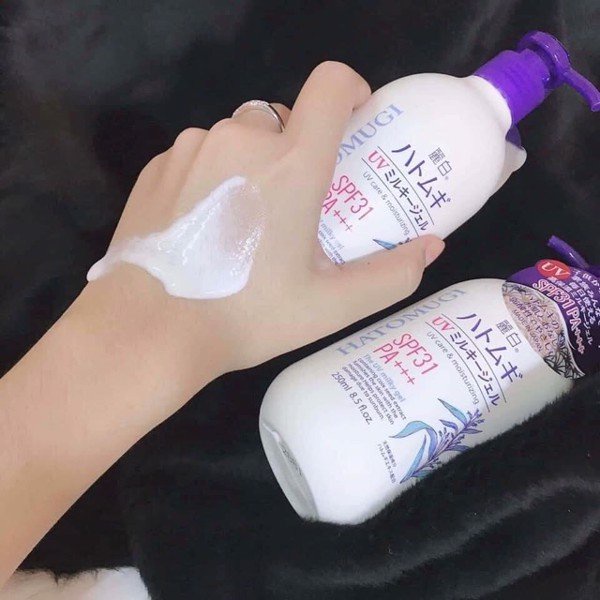 Sữa Dưỡng Thể Dưỡng Ẩm Nâng Tông Hatomugi UV Care &amp; Moisturizing SPF 31 PA+++ The Tone Up UV Milky Gel