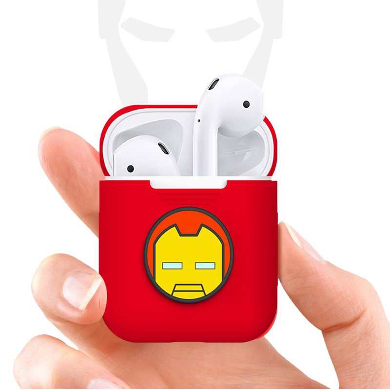 Vỏ Đựng Bảo Vệ Hộp Sạc Tai Nghe Airpods 1 / 2 Bằng Silicone Hình Marvel Avengers