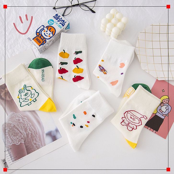 Tất Vớ Cotton Cổ Cao In Hình Hoạt Hình Xinh Xắn Cho Nữ | BigBuy360 - bigbuy360.vn