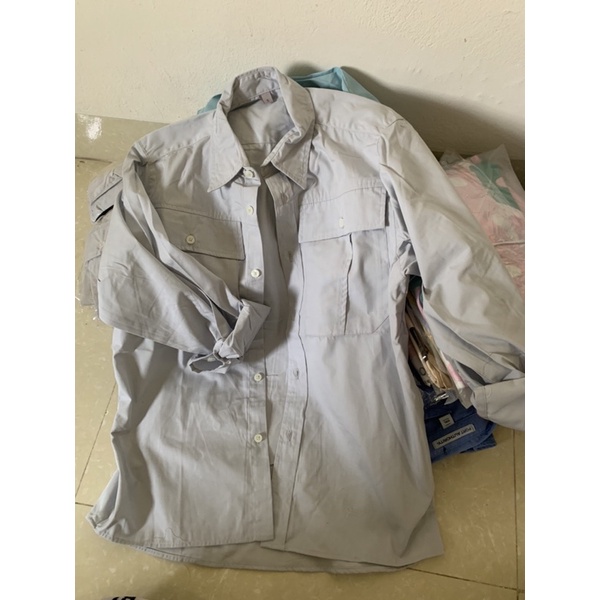 Áo sơ mi kaki túi hộp nữ