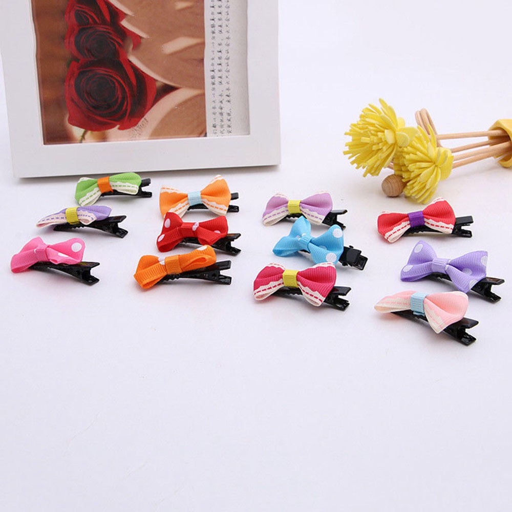 Bộ 10 kẹp nơ hoa xinh xắn cho bé gái