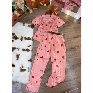 Đồ Bộ ngủ pijama gấm tay cộc quần dài