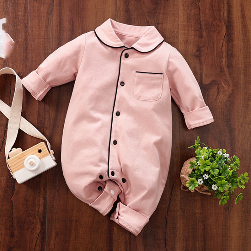 Bộ áo liền quần cotton thun thấm mồ hôi cho bé, siêu cute phong cách châu âu 80124