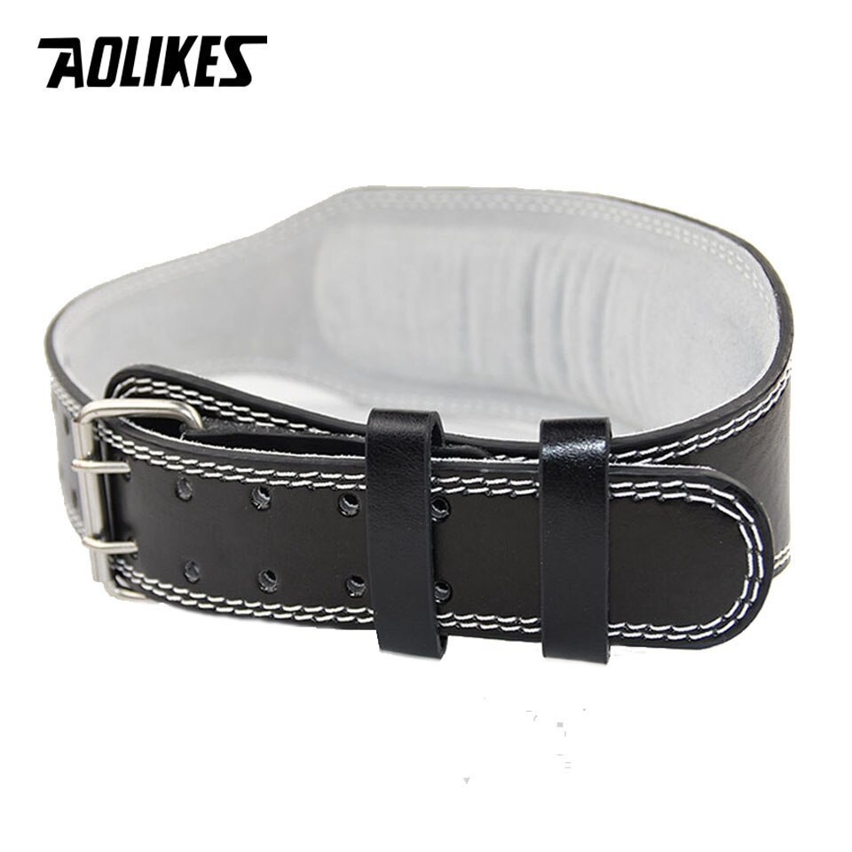 Đai lưng cứng AOLIKES A-YX048 tập gym squat da bò thật đệm êm ái weightlifting belt