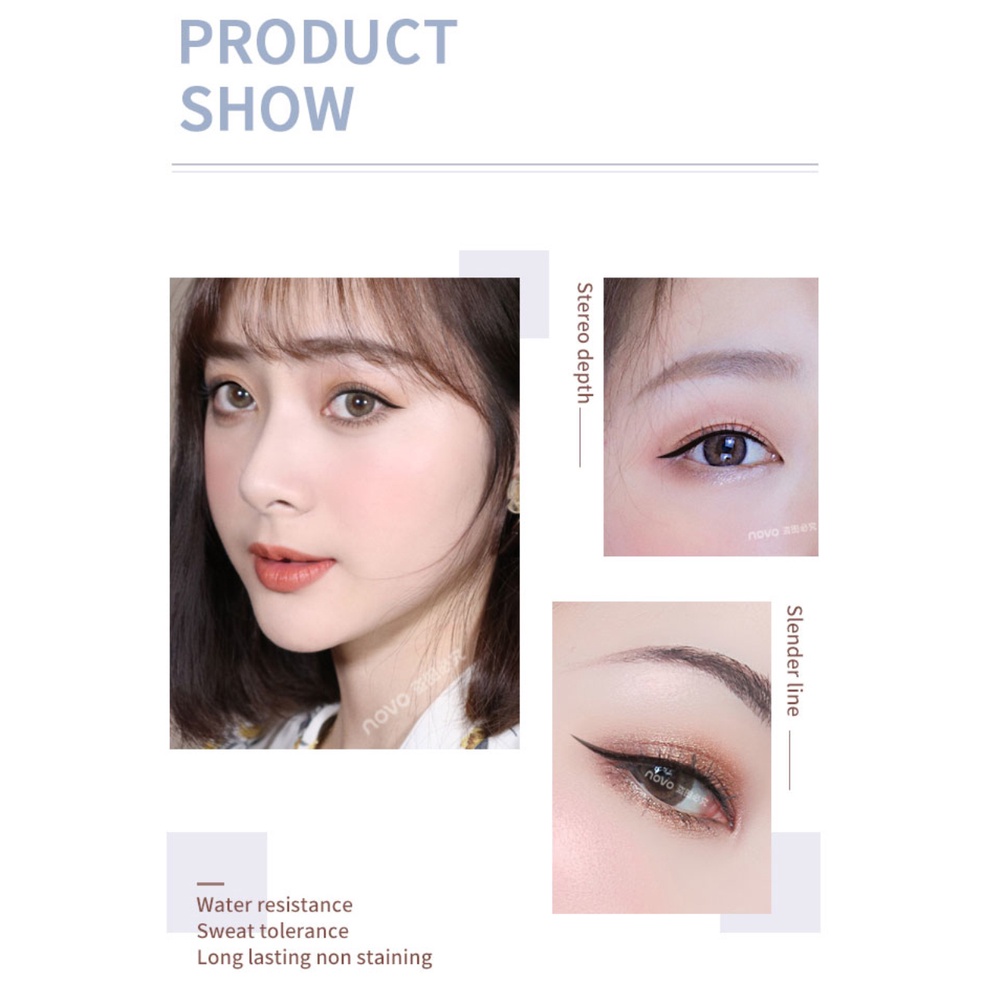 Hàng Có Sẵn Novo Bút Kẻ Mắt Dạng Sóng Nàng Tiên Cá Nhẹ Không Thấm Nước Trang Điểm Thanh Toán Khi Nhận Hàng