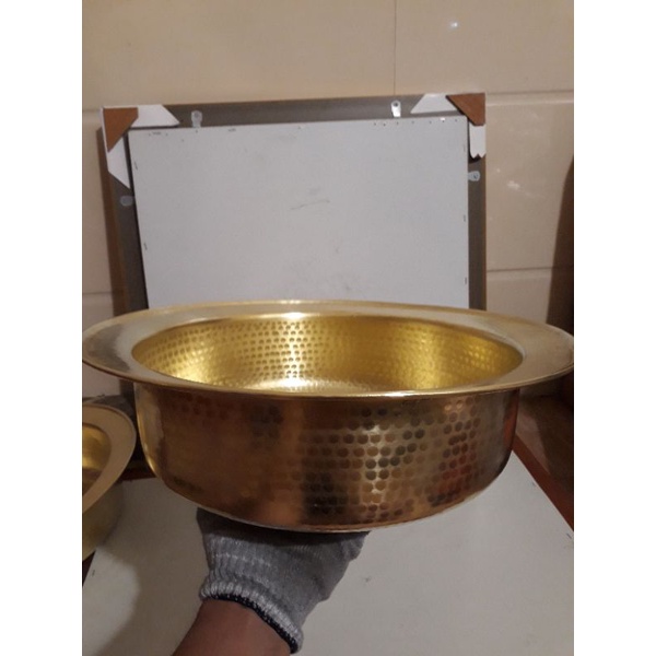 Chậu thau bằng đồng 36cm  gò thủ công