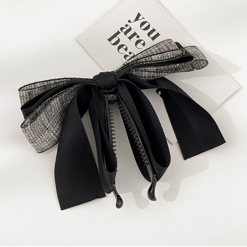 Kẹp Tóc Đính Nơ Họa Tiết Caro Xinh Xắn Cho Nữ