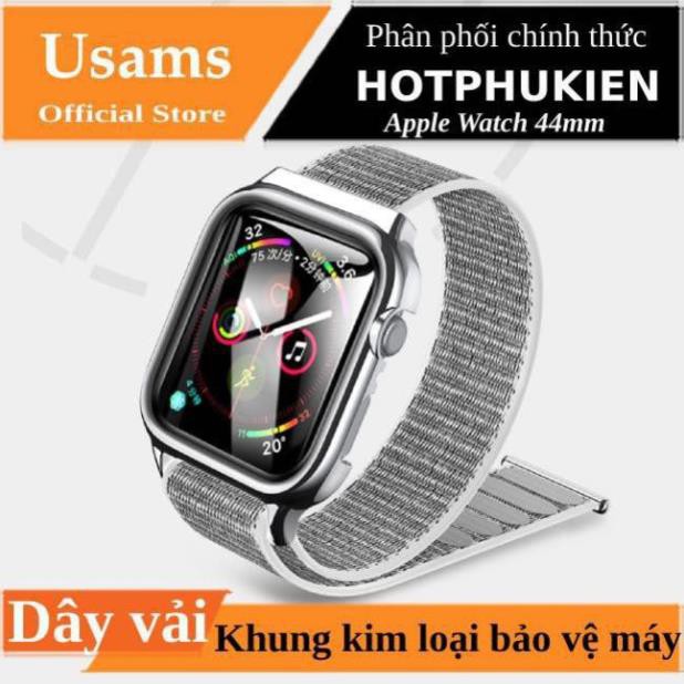 Dây vải đeo thay thế kèm khung viền bảo vệ cao cấp cho Apple Watch 44mm hiệu Usams US-ZB073 - Hàng chính hãng