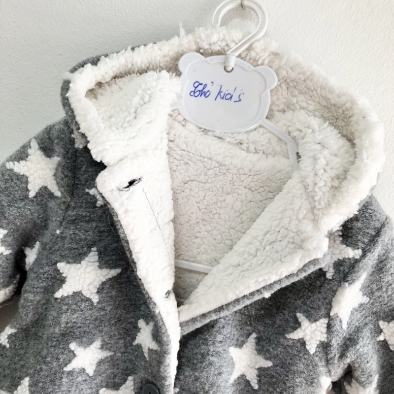 Áo khoác nỉ lót lông bé trai bé gái dày ấm-Amystores