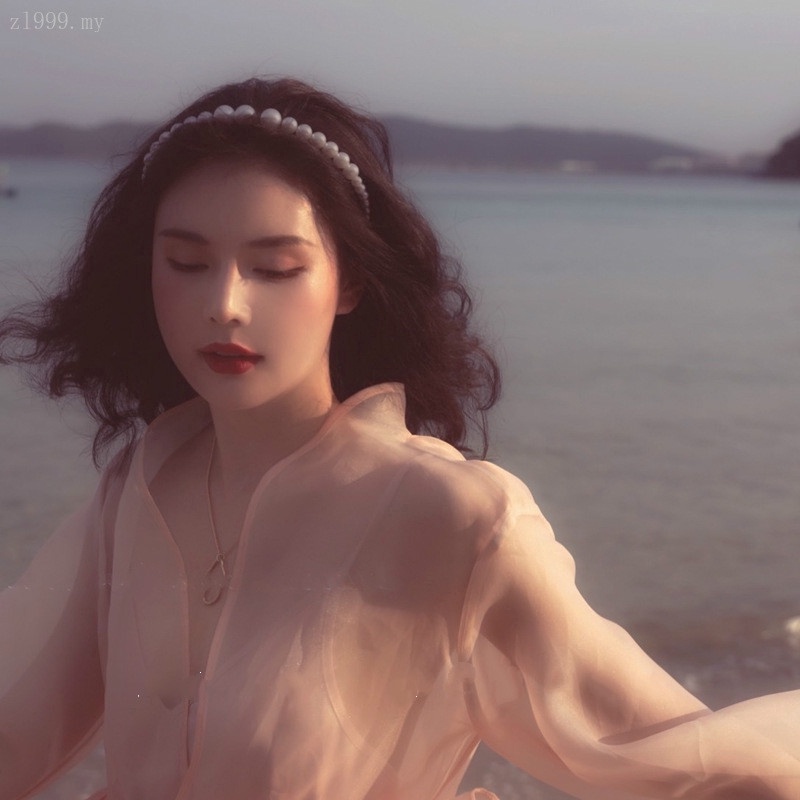 Băng đô đính hoa hồng ngọc trai thanh lịch cho nữ