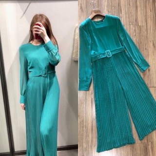 Jumpsuit zara ống xuông kèm đai