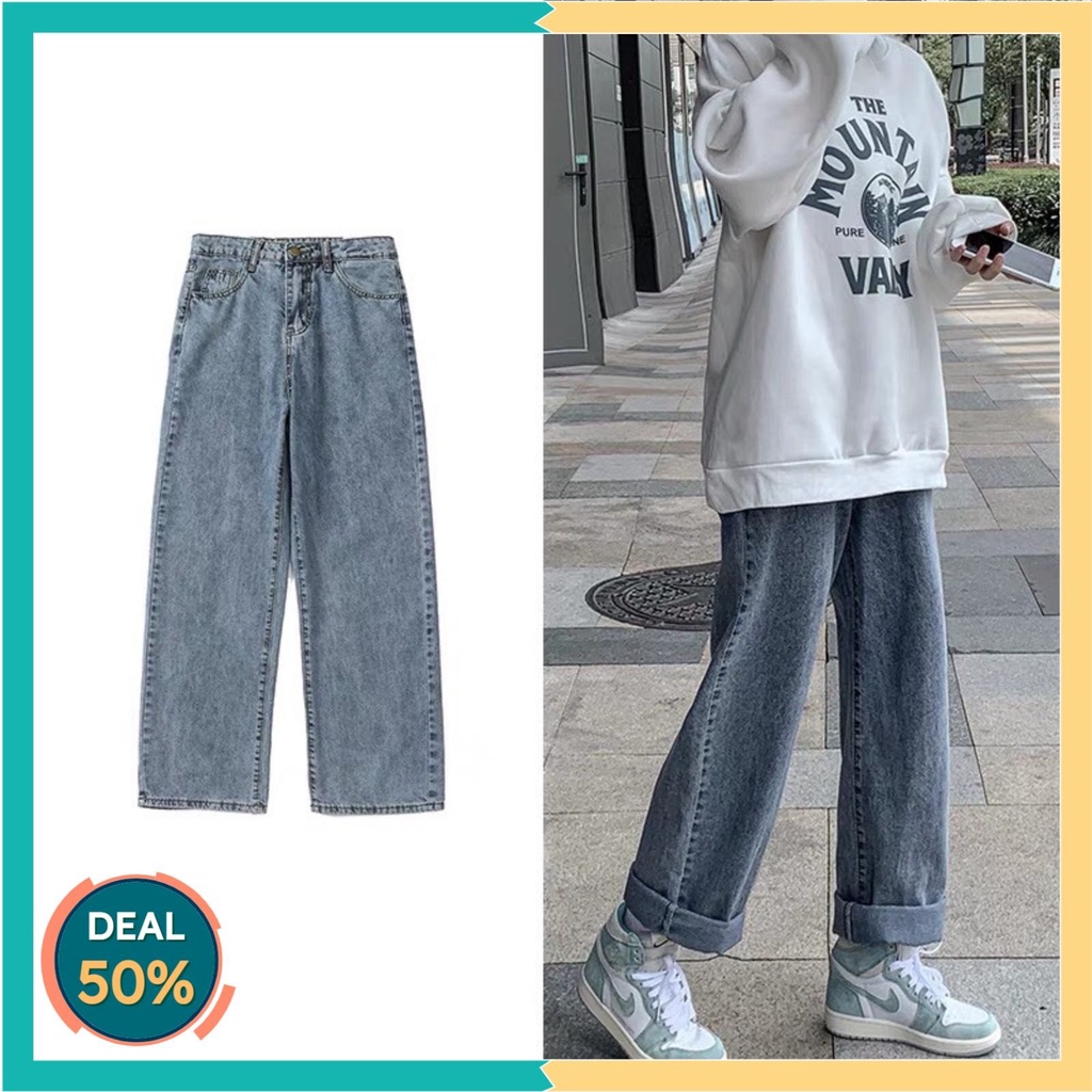 Quần jean ống rộng nữ cạp siêu cao QJ02 Tinjeanx | BigBuy360 - bigbuy360.vn