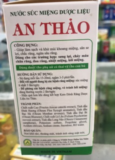 Nước súc miệng dược liệu An Thảo 100ml