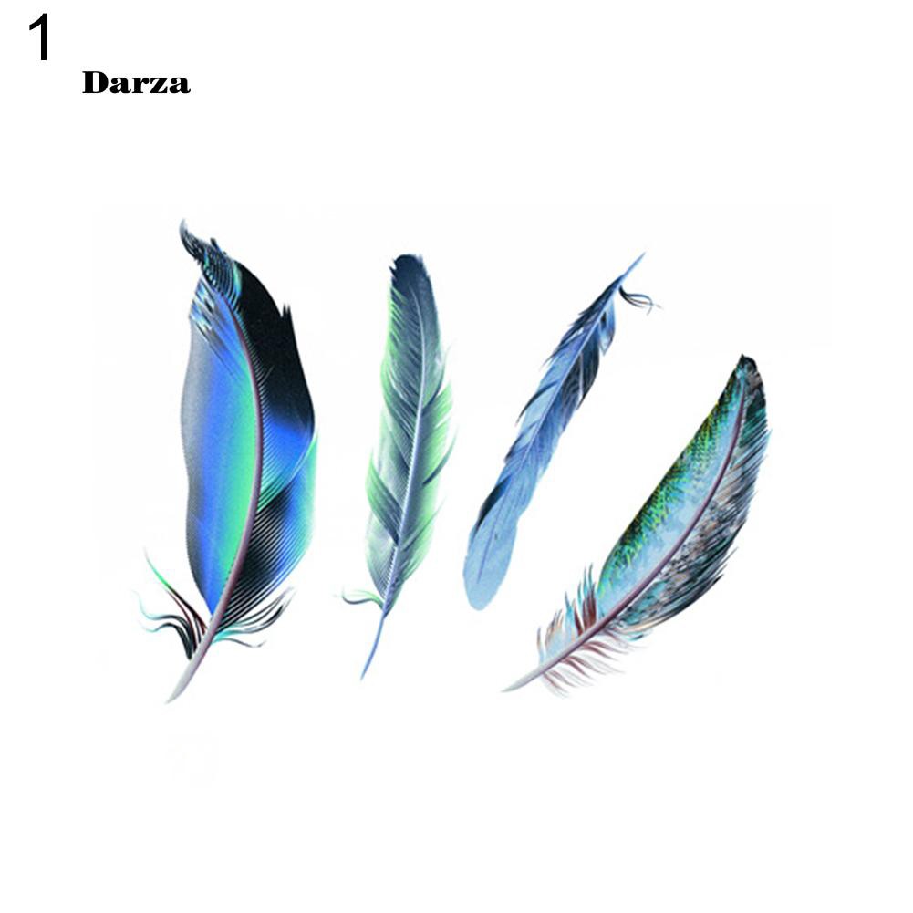 Miếng decal dán trang trí thân xe hình lông vũ nhiều màu