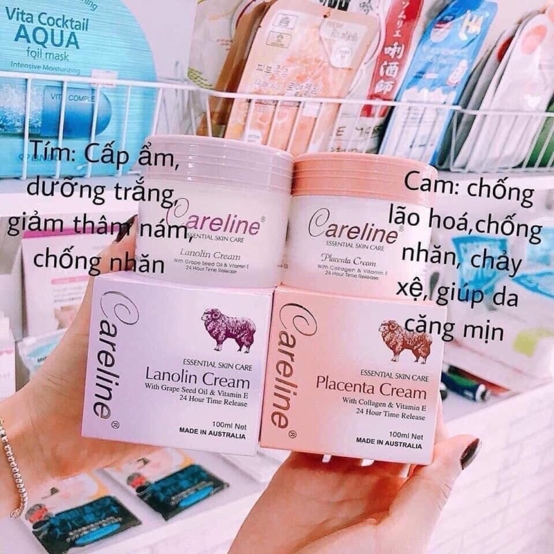 Kem Dưỡng Ẩm Cừu Careline Lanolin Cream 100ml của Úc bổ sung Vitamin E cung cấp độ ẩm dưỡng trắng da