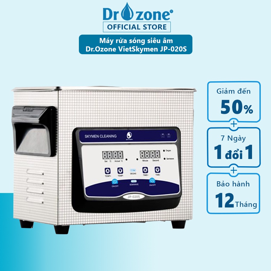 Máy rửa đồ dùng nha khoa sóng siêu âm Dr.Ozone VietSkymen JP-020S Dung tích 3.2L