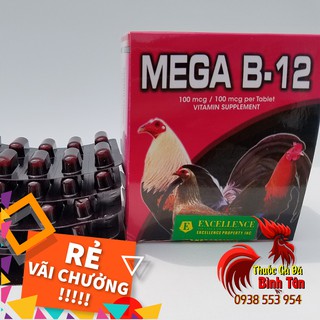 Thuốc nuôi gà đá cao cấp Mega B12 (1 hộp 100 viên)